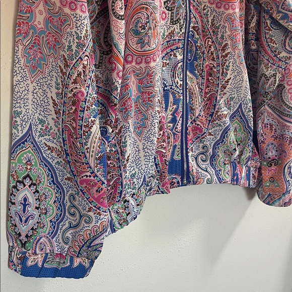 Molly Bracken Paisley Print Women's Bomber Jacket Women’s Sz Large - Picture 6 of 12